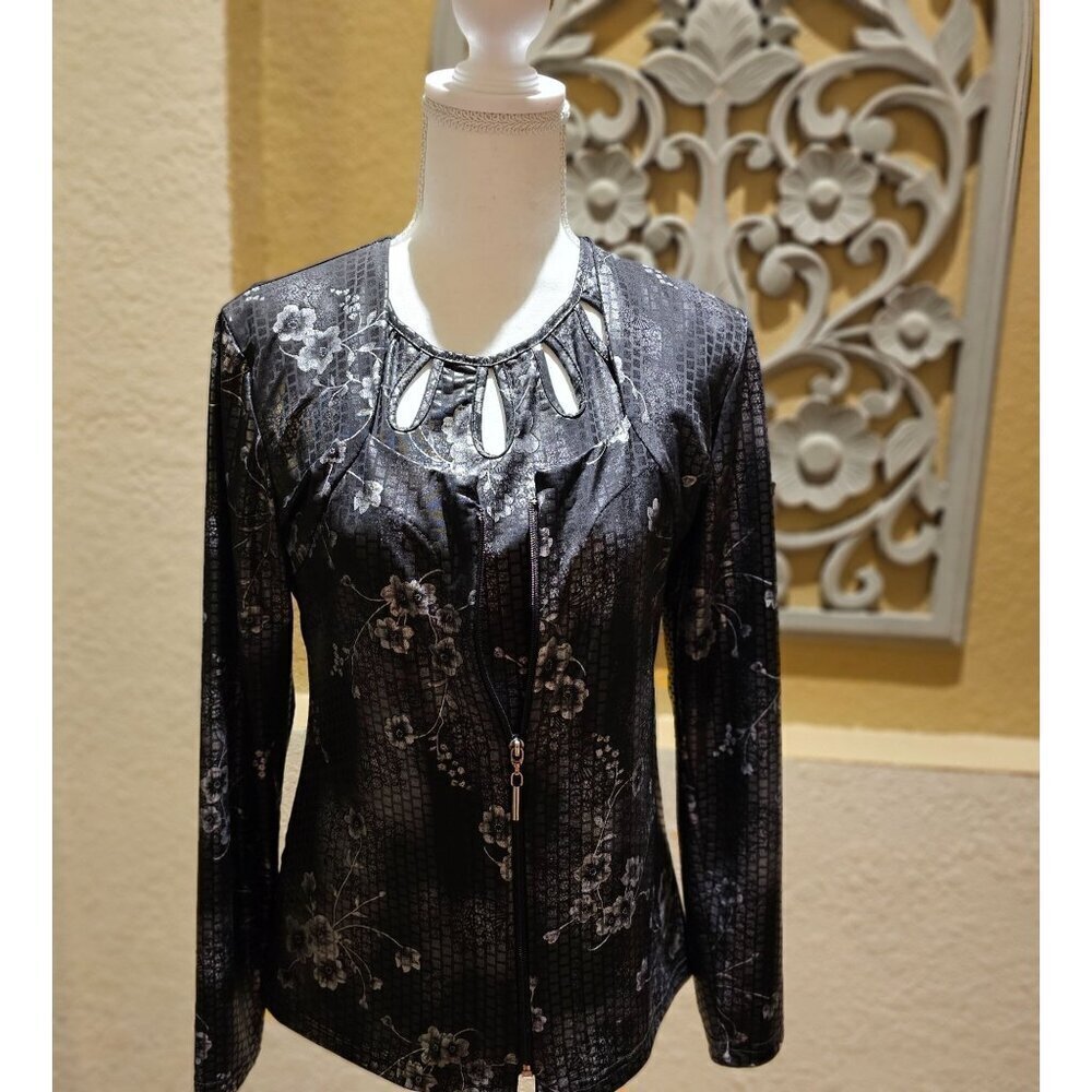 Vintage Artex Fashions Y2K 2 pc S Animal Print Long Sleeve W Cutout Neckline - Picture 5 of 14